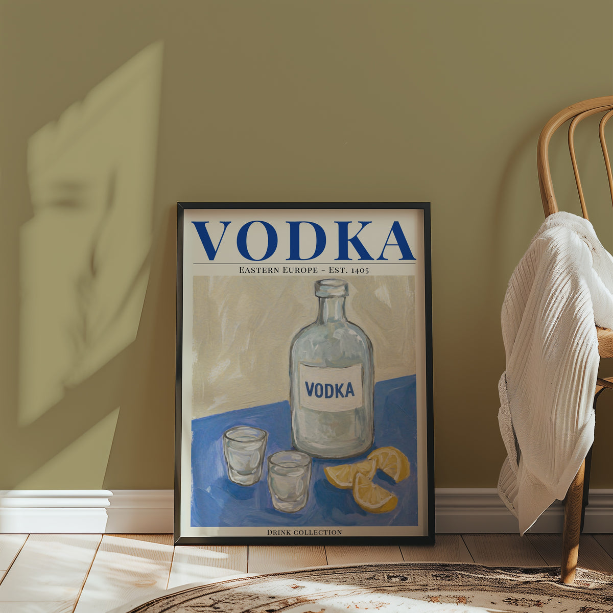 Vodka poster i stilrent hem med modern inredning – köp enkelt hos Bozetto i hög kvalitet