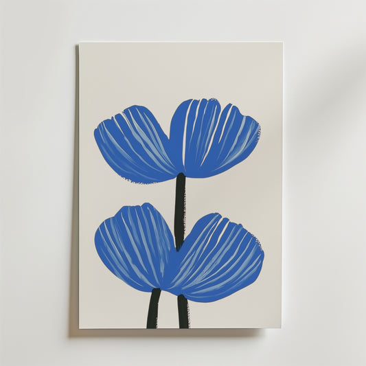 Blue floral Botanical Home Poster