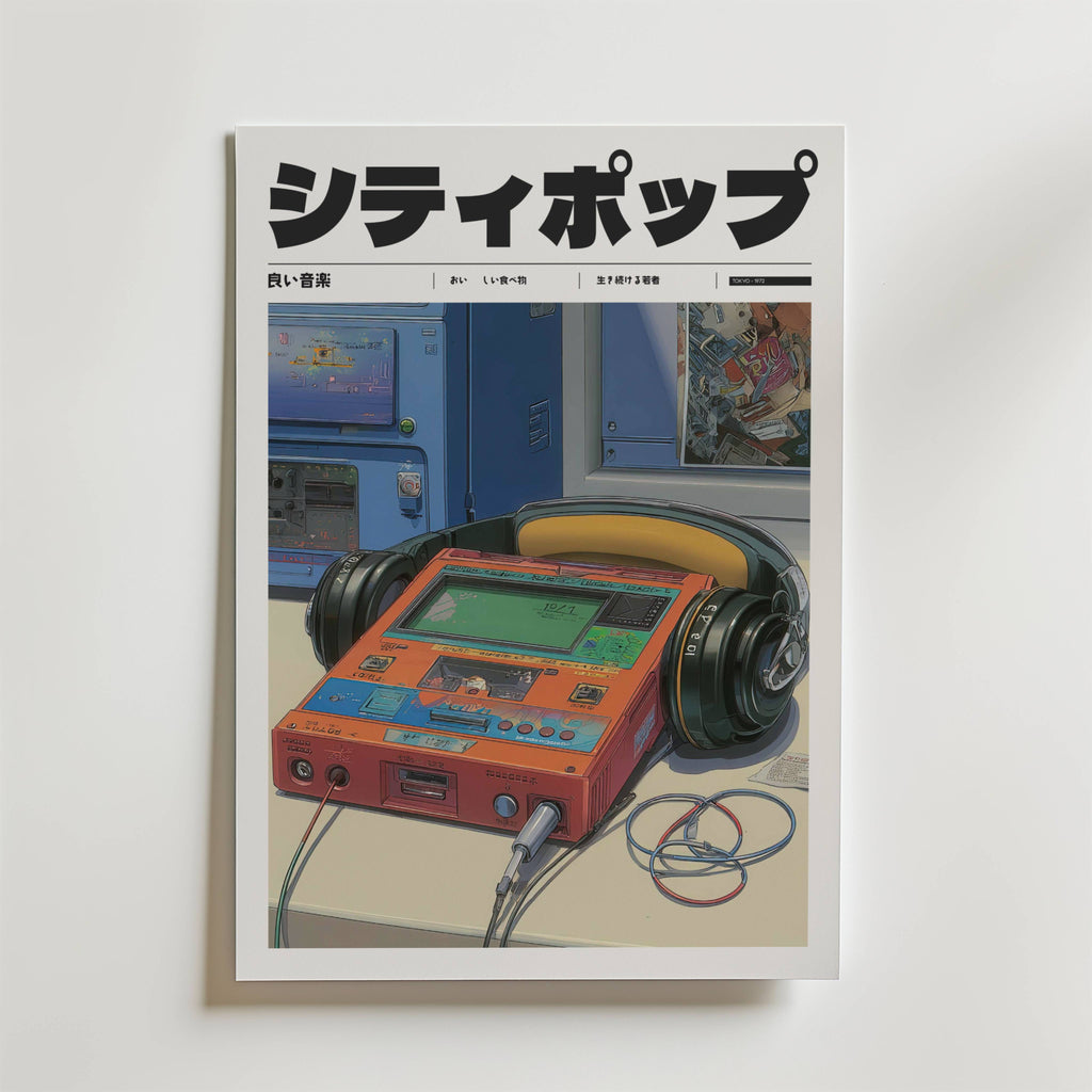 Mockup av Retro Frequency affisch på vägg – köp enkelt hos Bozetto i hög kvalitet