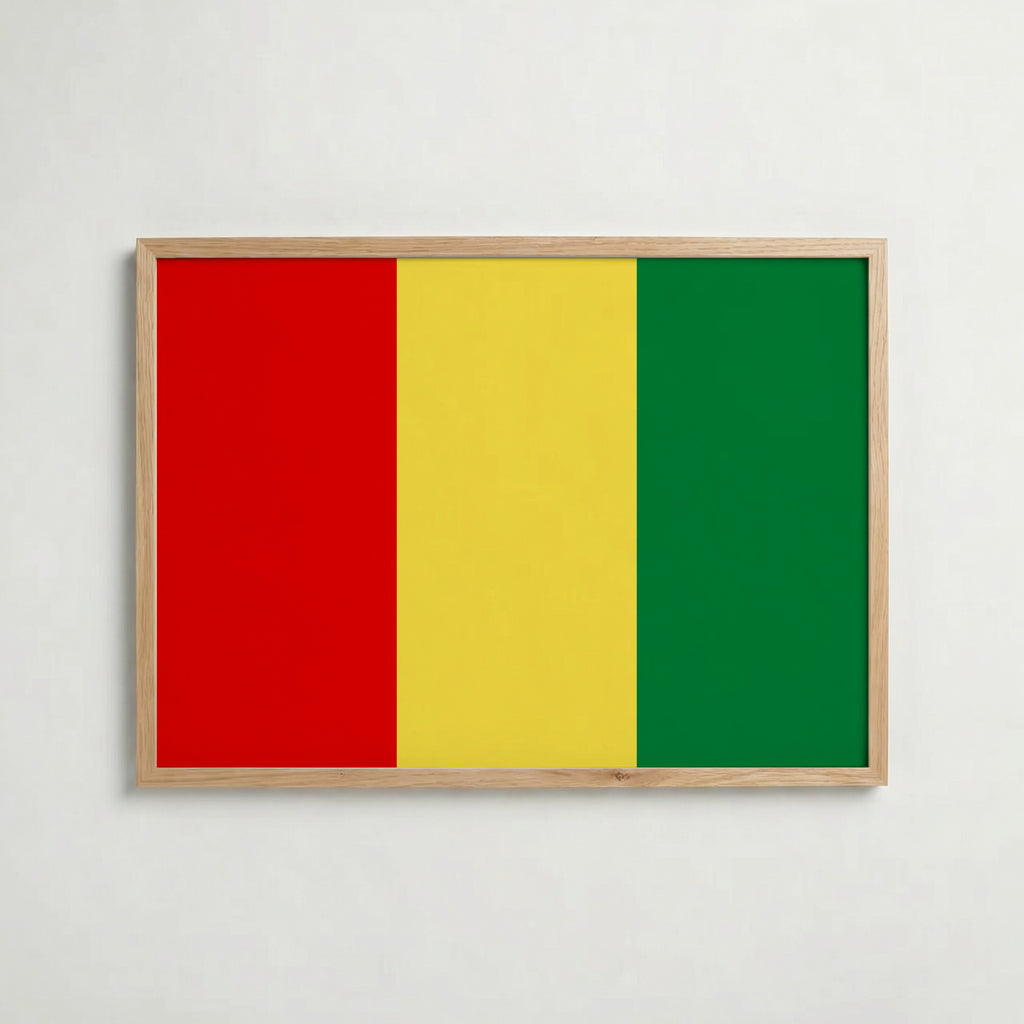 Guinea National Flag Poster i ekram – inramad konsttryck för stilren inredning hos Bozetto