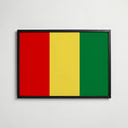 Guinea National Flag Poster i svart ram – stilren konsttryck som väggdekor från Bozetto