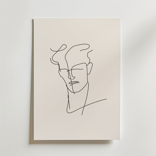 Modern Line Art Man Poster