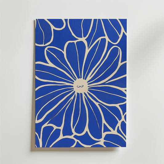 Happy Blue Flower Poster