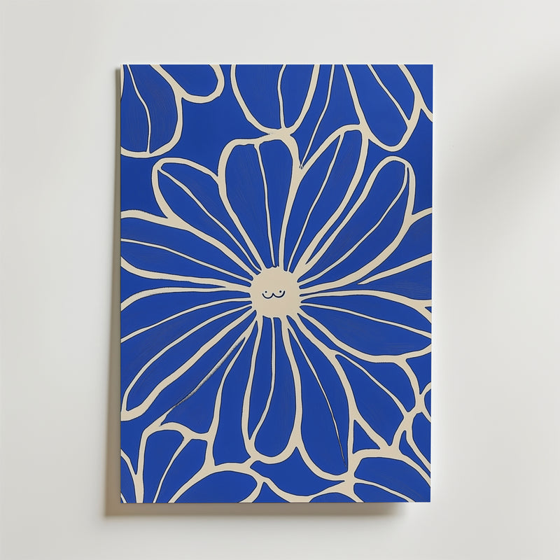 Happy Blue Flower Poster