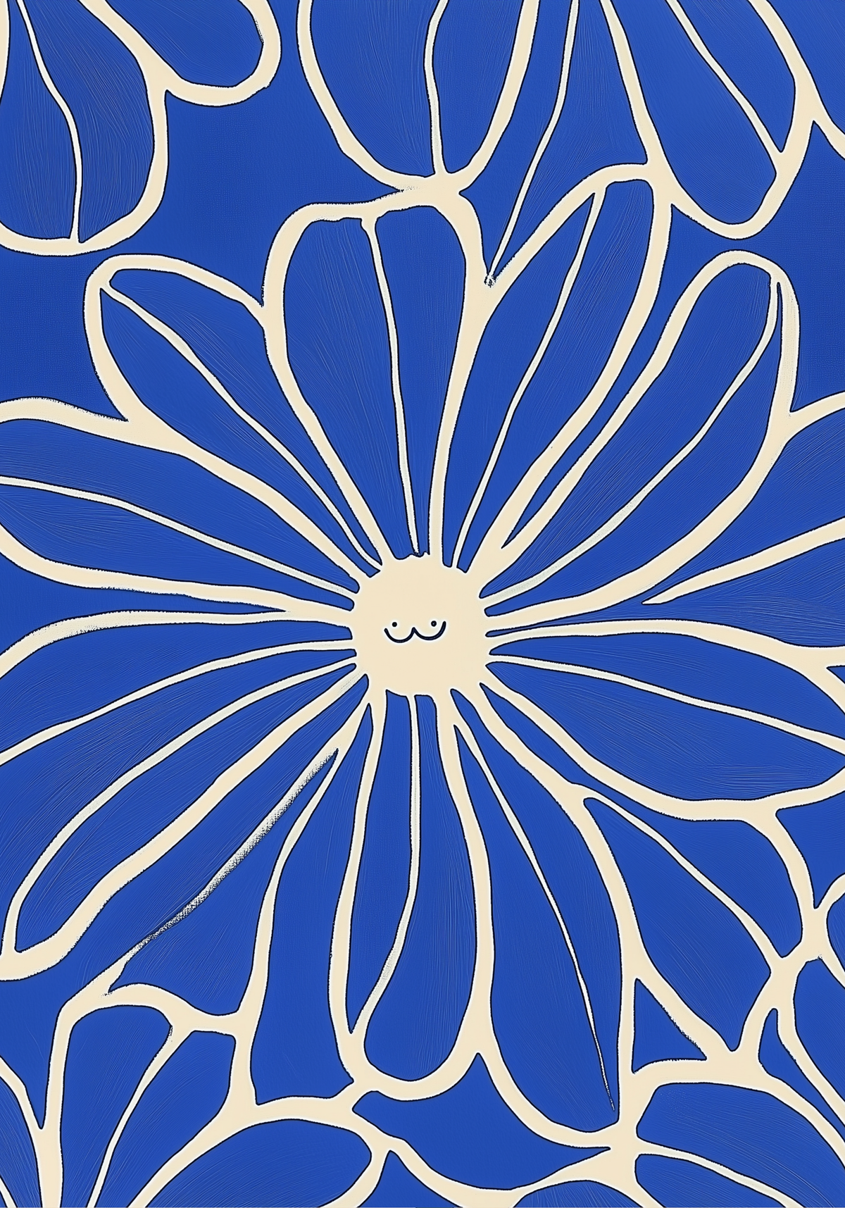 Happy Blue Flower – affisch med snyggt motiv, köp enkelt hos Bozetto i flera storlekar