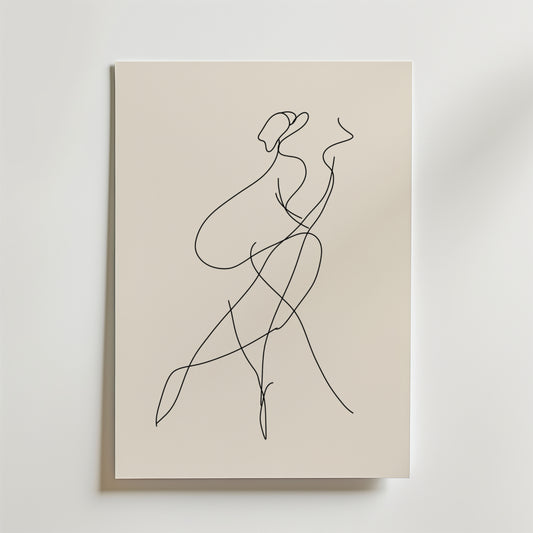 Elegant Line Art Woman Poster