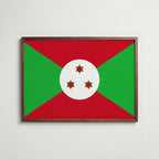 Burundi National Flag Poster i valnötsram – varm konstaffisch för hemmet från Bozetto