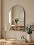 Sävelången – Valvspegel med silverram 50 × 75 cm