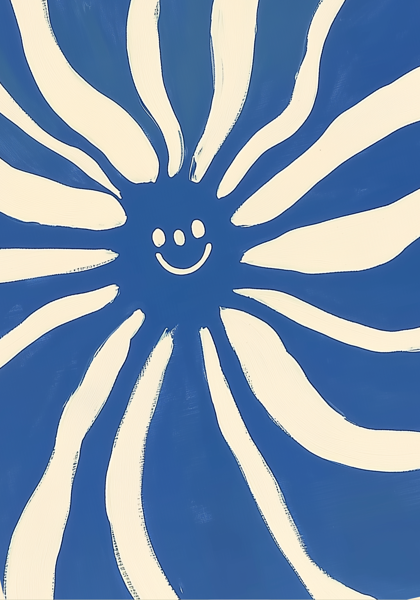 Abstract blue and white sun Poster