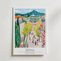 Seoul Cherry Pathway – stilfullt konsttryck från Bozetto, tryckt på matt finpapper
