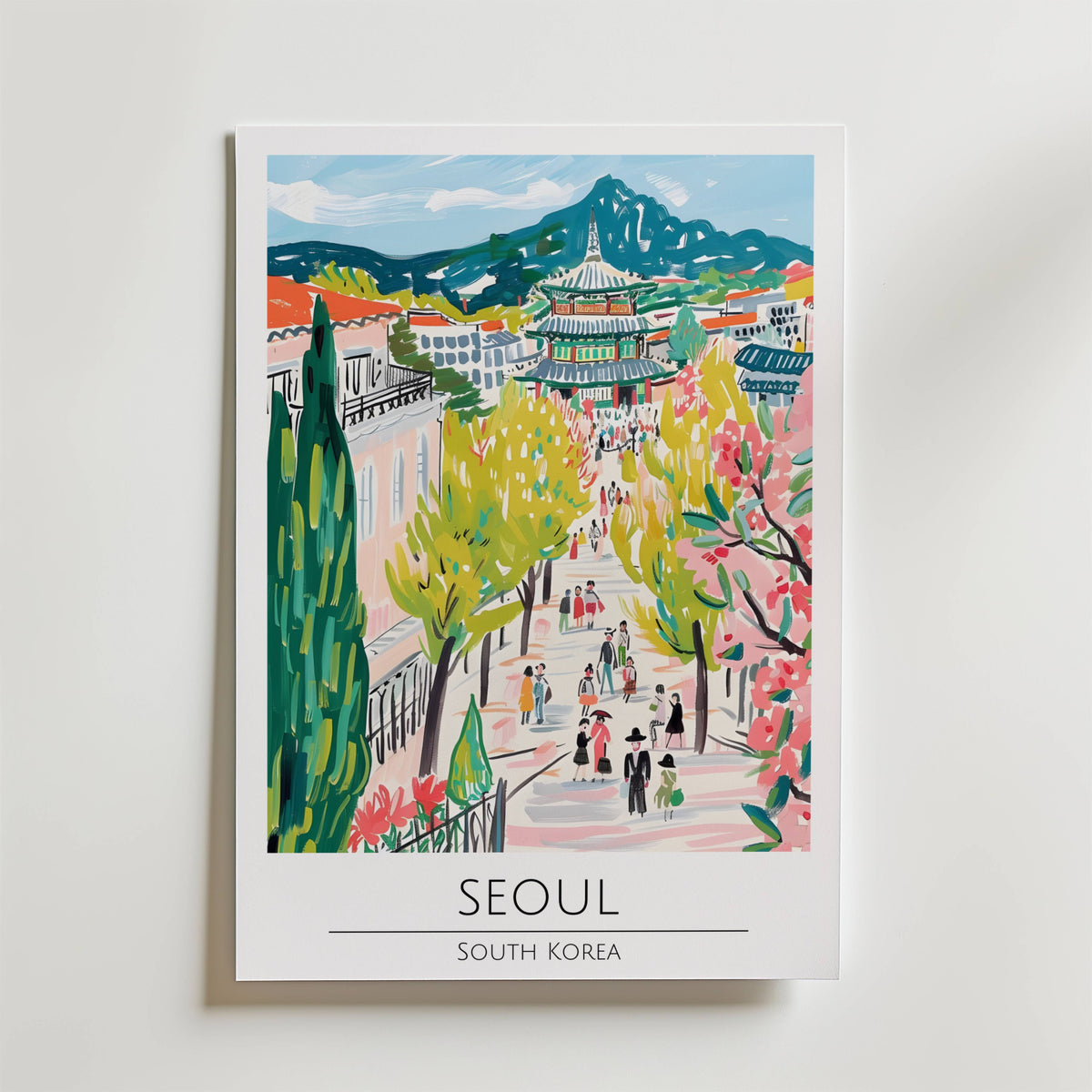 Seoul Cherry Pathway – stilfullt konsttryck från Bozetto, tryckt på matt finpapper