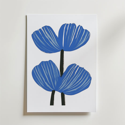 Blue floral Poster