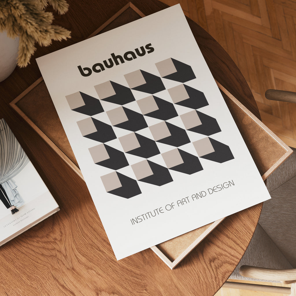 Bauhaus Optical Grid poster visad rakt fram – Bozetto affisch i hög tryckkvalitet