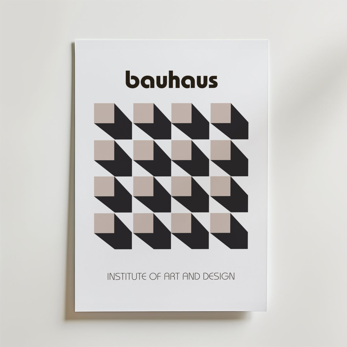 Bauhaus Optical Grid – stilfullt konsttryck från Bozetto, tryckt på matt finpapper