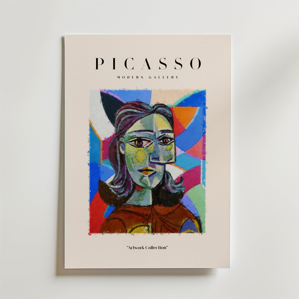 Picasso Cubist Expression Female affisch på neutral bakgrund – poster från Bozetto