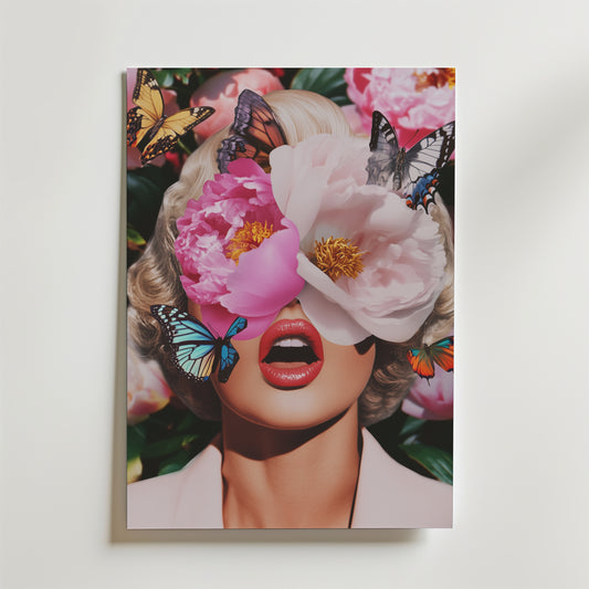 Floral Butterfly Eyes Poster