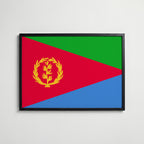 Eritrea National Flag Poster i svart ram – stilren konsttryck som väggdekor från Bozetto