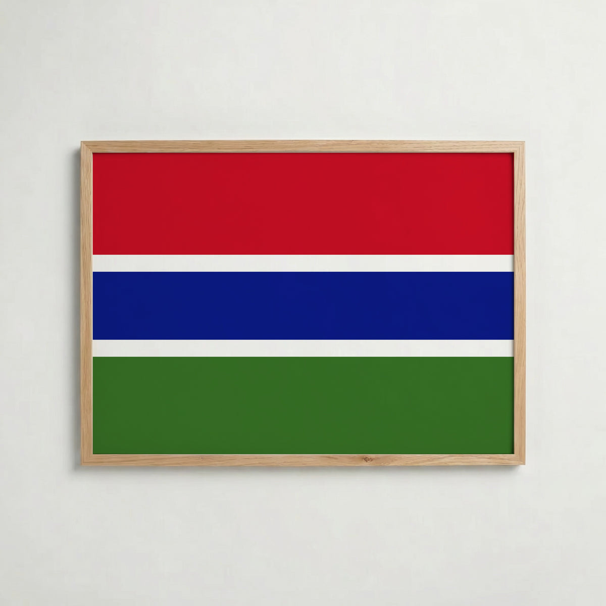 Gambia National Flag Poster i ekram – inramad konsttryck för stilren inredning hos Bozetto