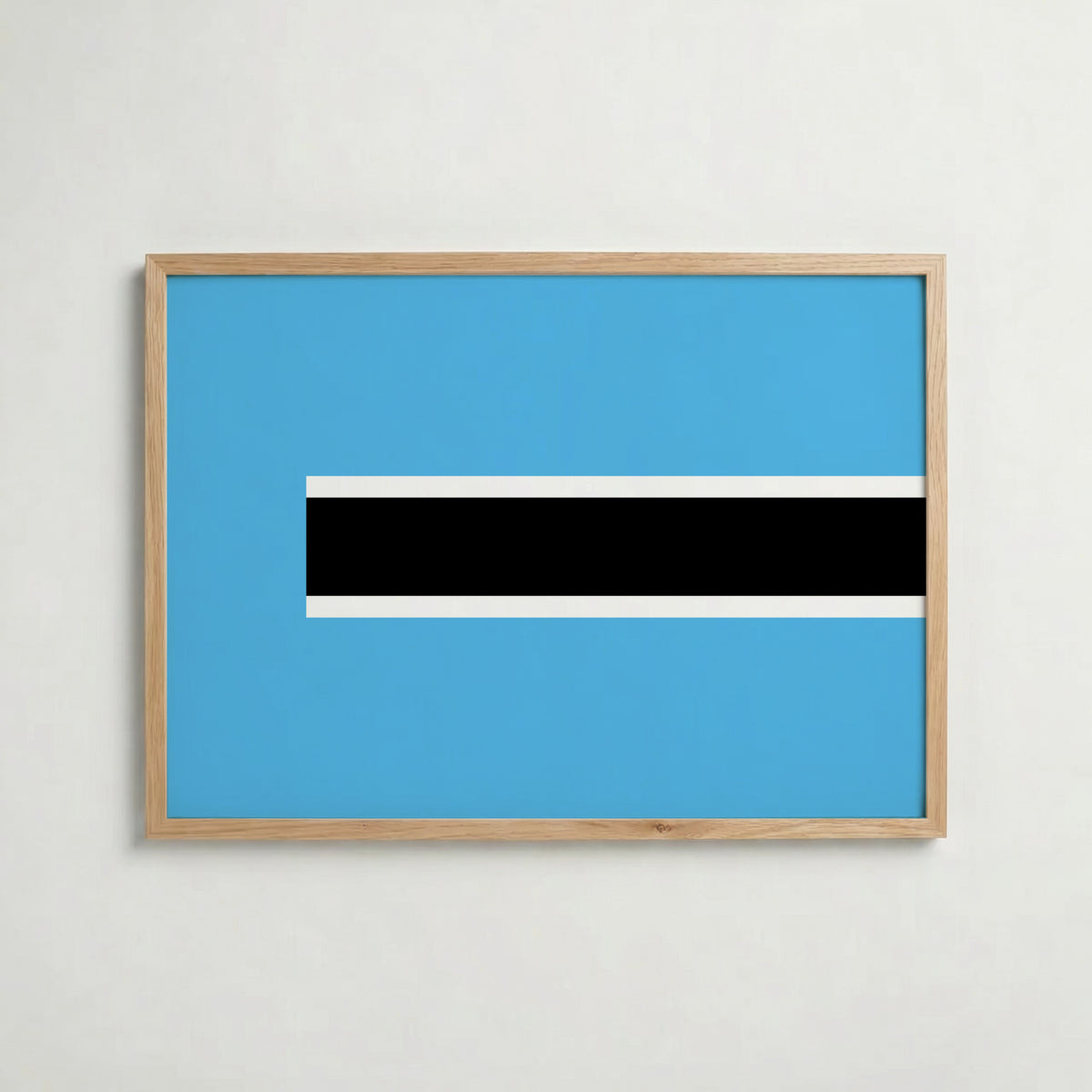 Botswana National Flag Poster i ekram – inramad konsttryck för stilren inredning hos Bozetto