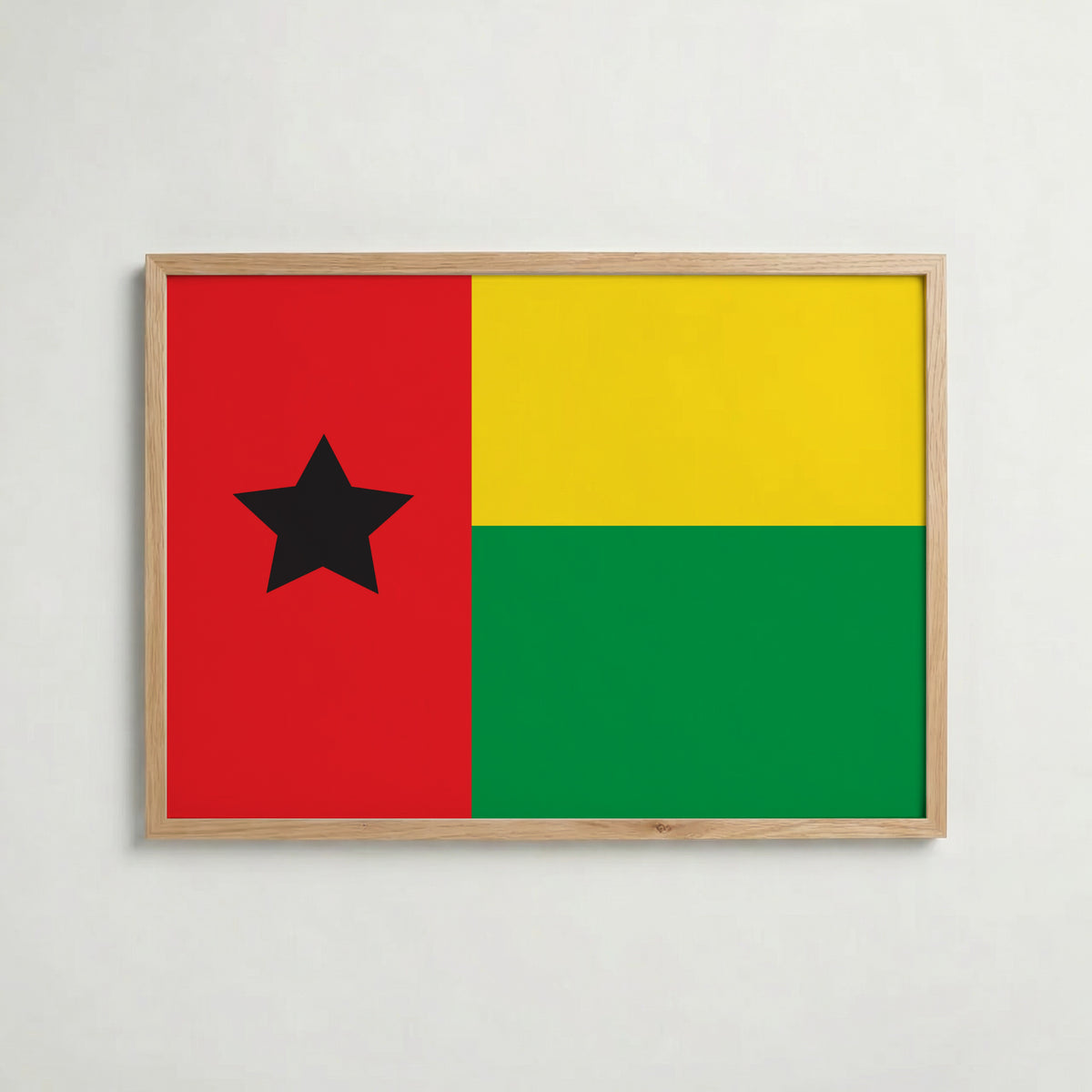 Guinea-Bissau National Flag Poster i ekram – inramad konsttryck för stilren inredning hos Bozetto