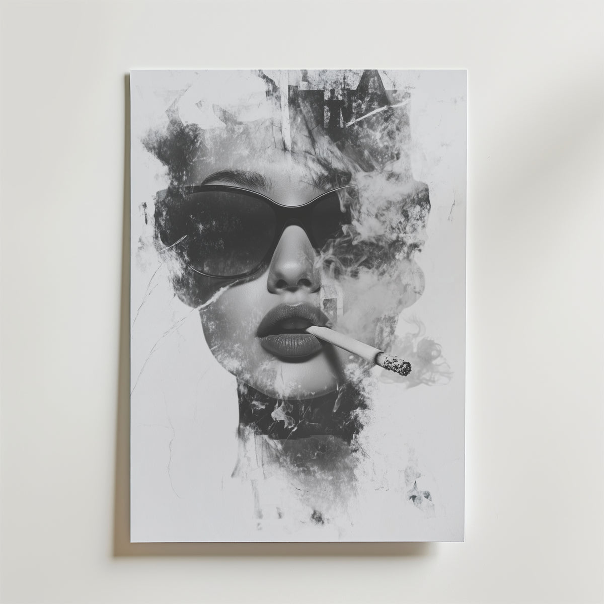 Chic smoke – stilfullt konsttryck från Bozetto, tryckt på matt finpapper i hög tryckkvalitet