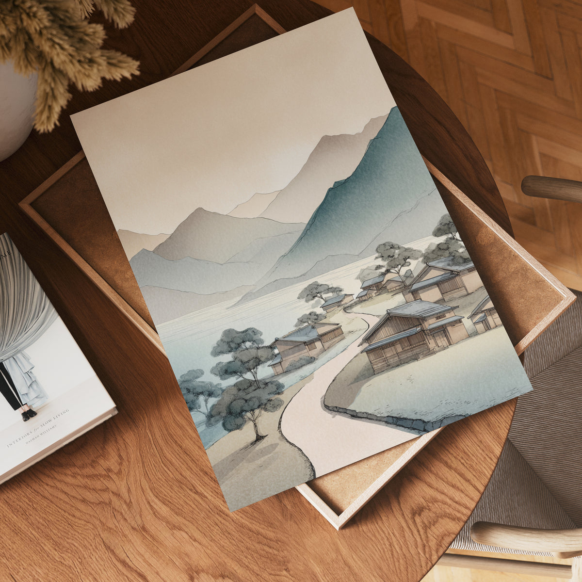 Quiet Mountain Village – affisch med stilfullt motiv från Bozetto i hög kvalitet