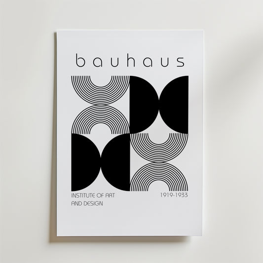 Bauhaus Monochrome Pattern Poster