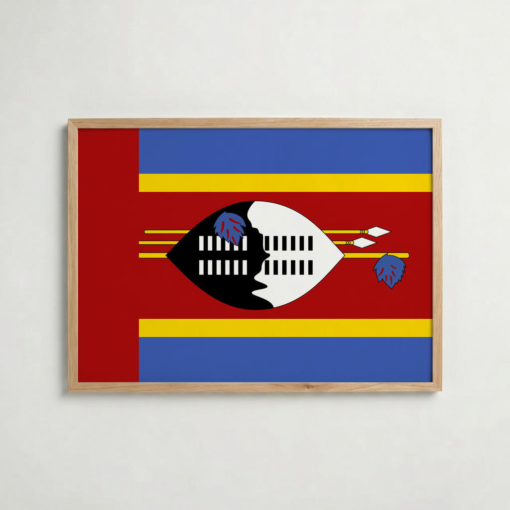 Eswatini National Flag Poster i ekram – inramad konsttryck för stilren inredning hos Bozetto