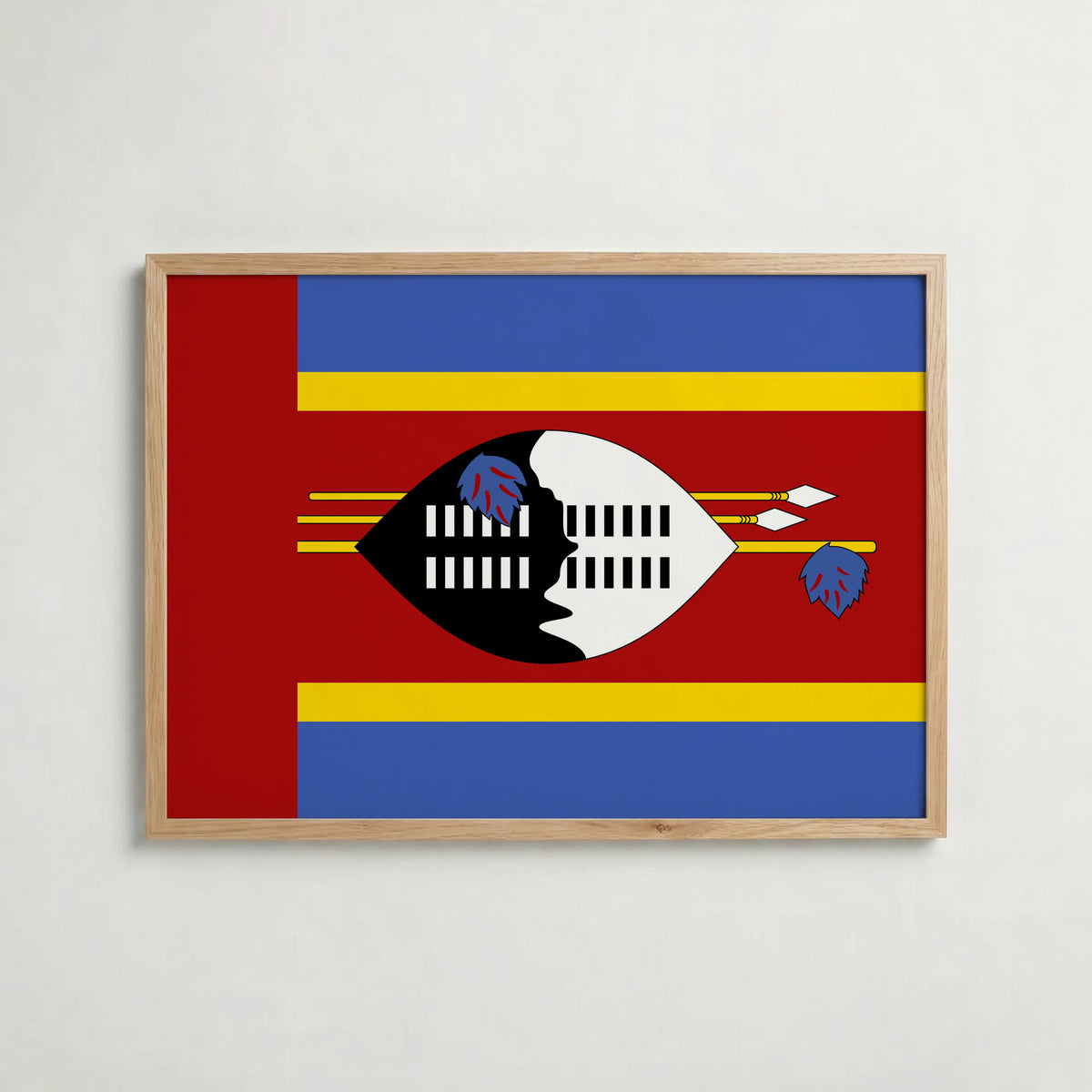 Eswatini National Flag Poster i ekram – inramad konsttryck för stilren inredning hos Bozetto