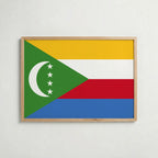 Comoros National Flag Poster i ekram – inramad konsttryck för stilren inredning hos Bozetto