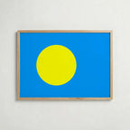 Palau National Flag Poster i ekram – inramad konsttryck för stilren inredning hos Bozetto