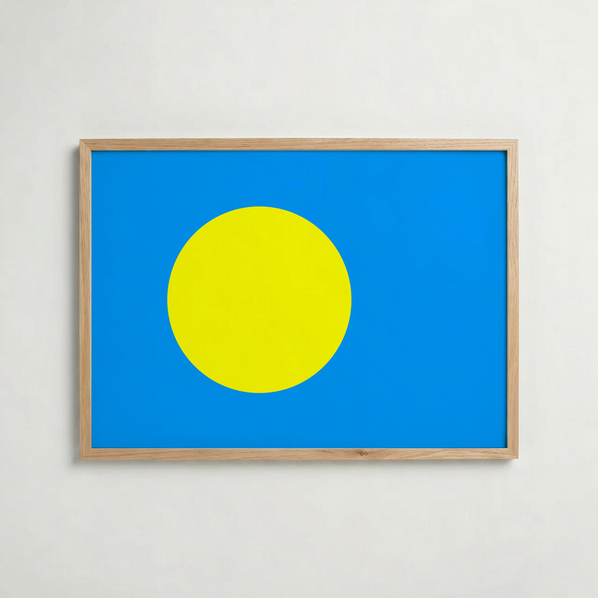 Palau National Flag Poster i ekram – inramad konsttryck för stilren inredning hos Bozetto