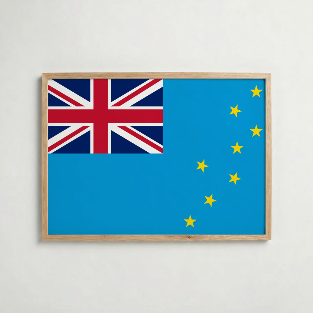 Tuvalu National Flag Poster i ekram – inramad konsttryck för stilren inredning hos Bozetto