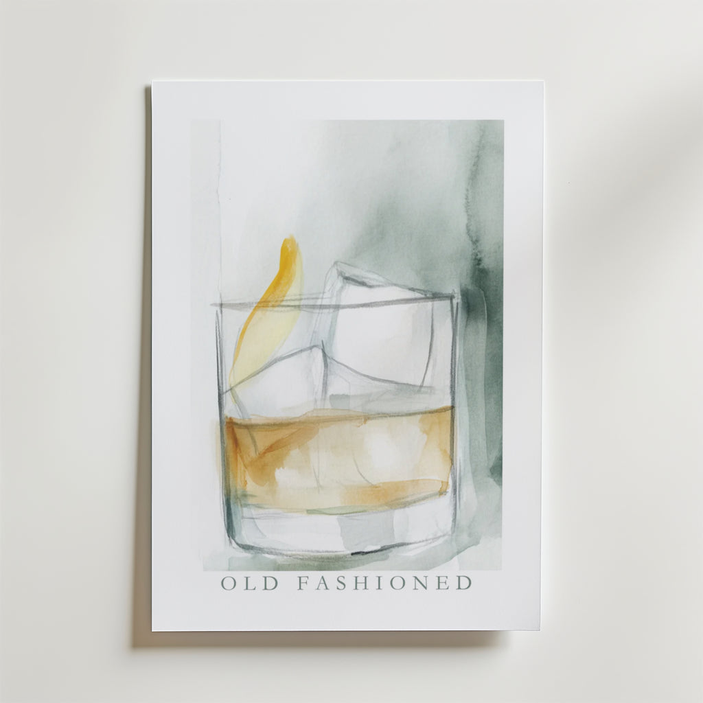 Old Fashioned Drink – stilfullt konsttryck från Bozetto, tryckt på matt finpapper