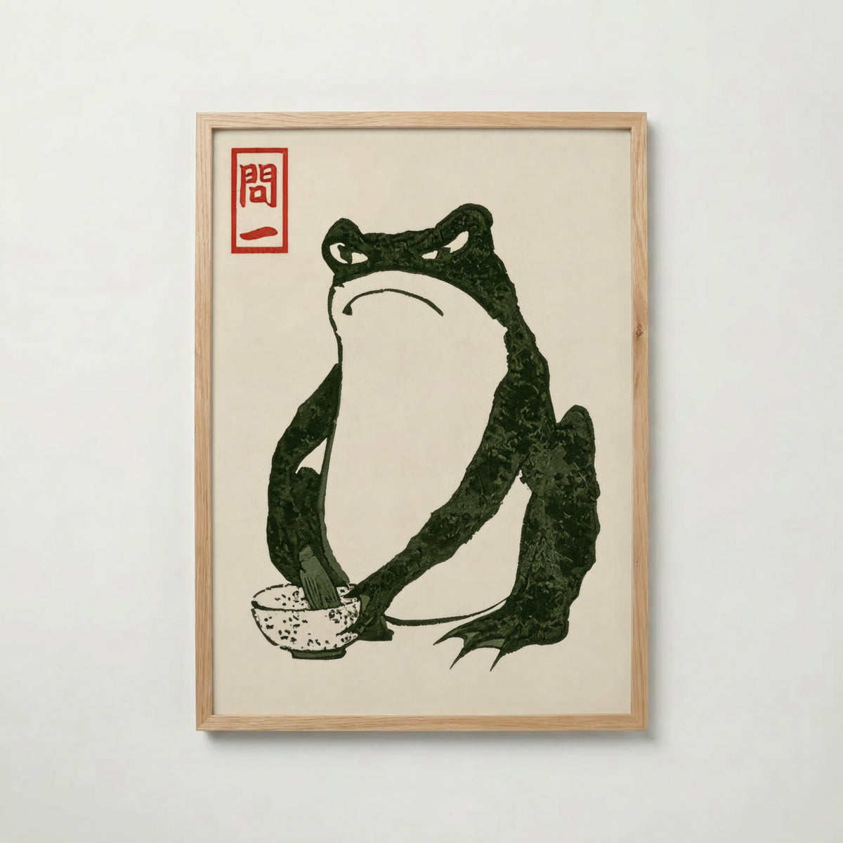 Grumpy Toad Matsumoto Hoji i ekram med ljust trä – köp enkelt hos Bozetto affisch
