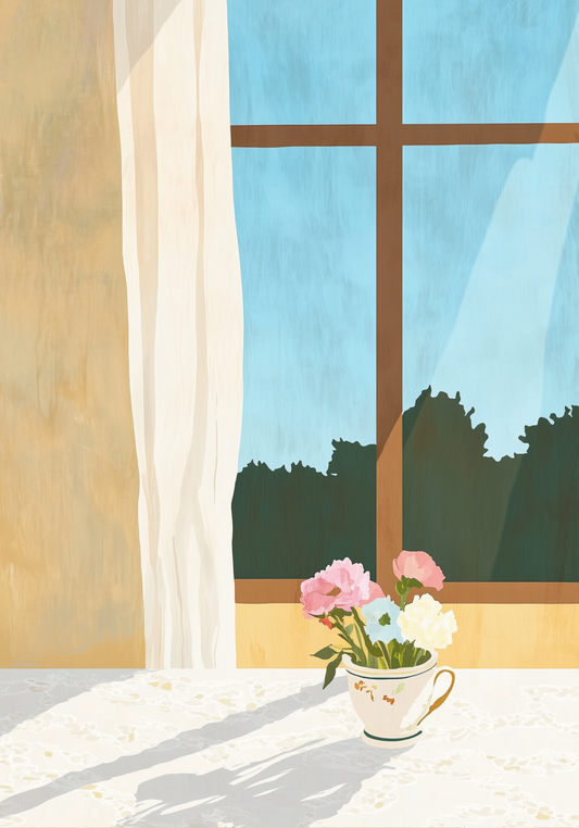 Window Cup Flower Poster