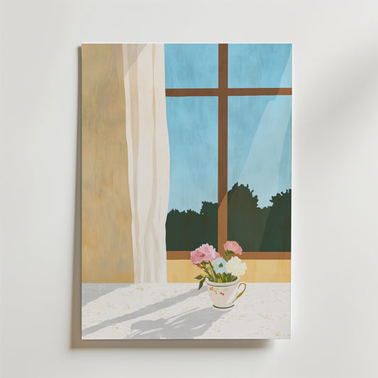 Window Cup Flower Poster