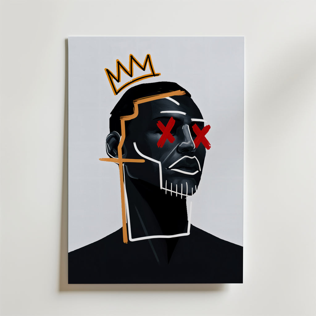 Crowned Silence – stilfullt konsttryck från Bozetto, tryckt på matt finpapper i hög tryckkvalitet