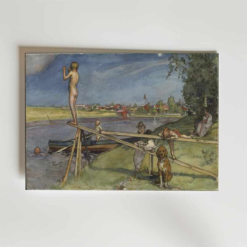 Carl Larsson A Pleasant Bathing Place From A Home Poster