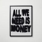 Blurred Money Statement Poster – svart ram