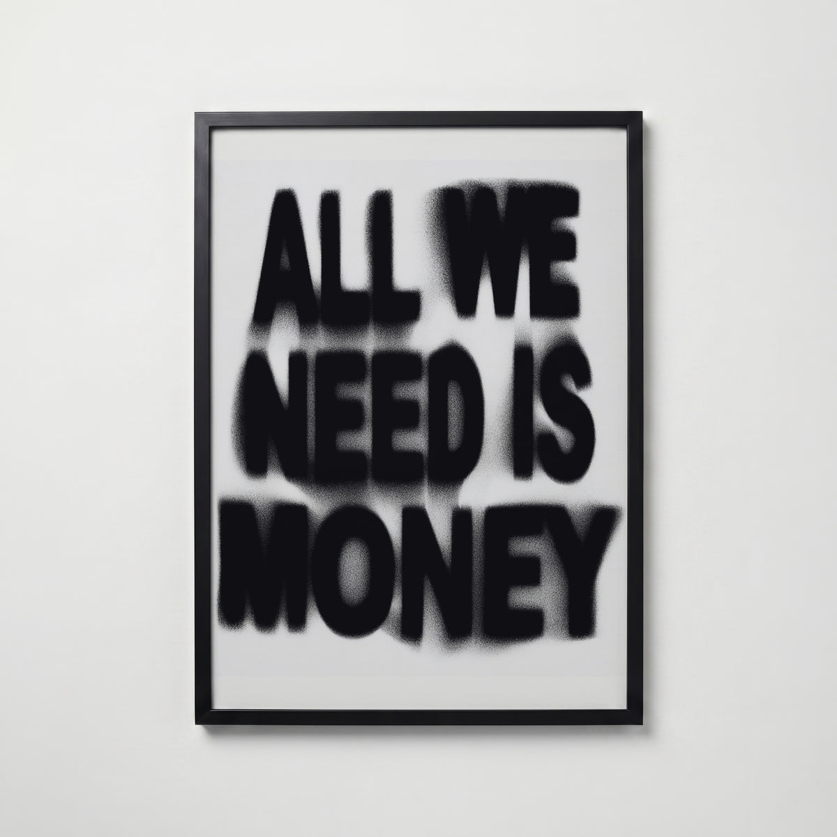 Blurred Money Statement Poster – svart ram