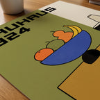 Bauhaus Fruit Bowl Poster – närbild på papper