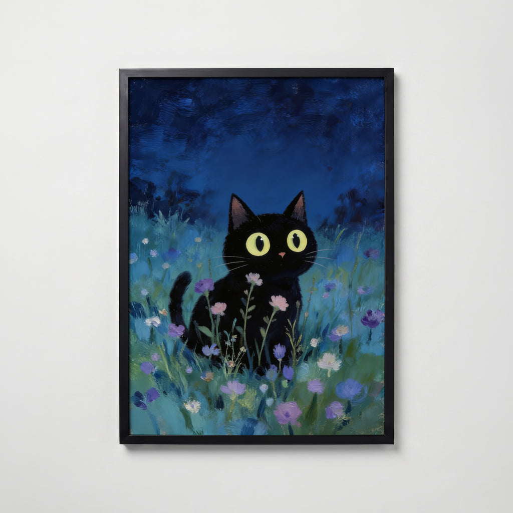 Blue Hour Cat – affisch med snyggt motiv, köp enkelt hos Bozetto i flera storlekar