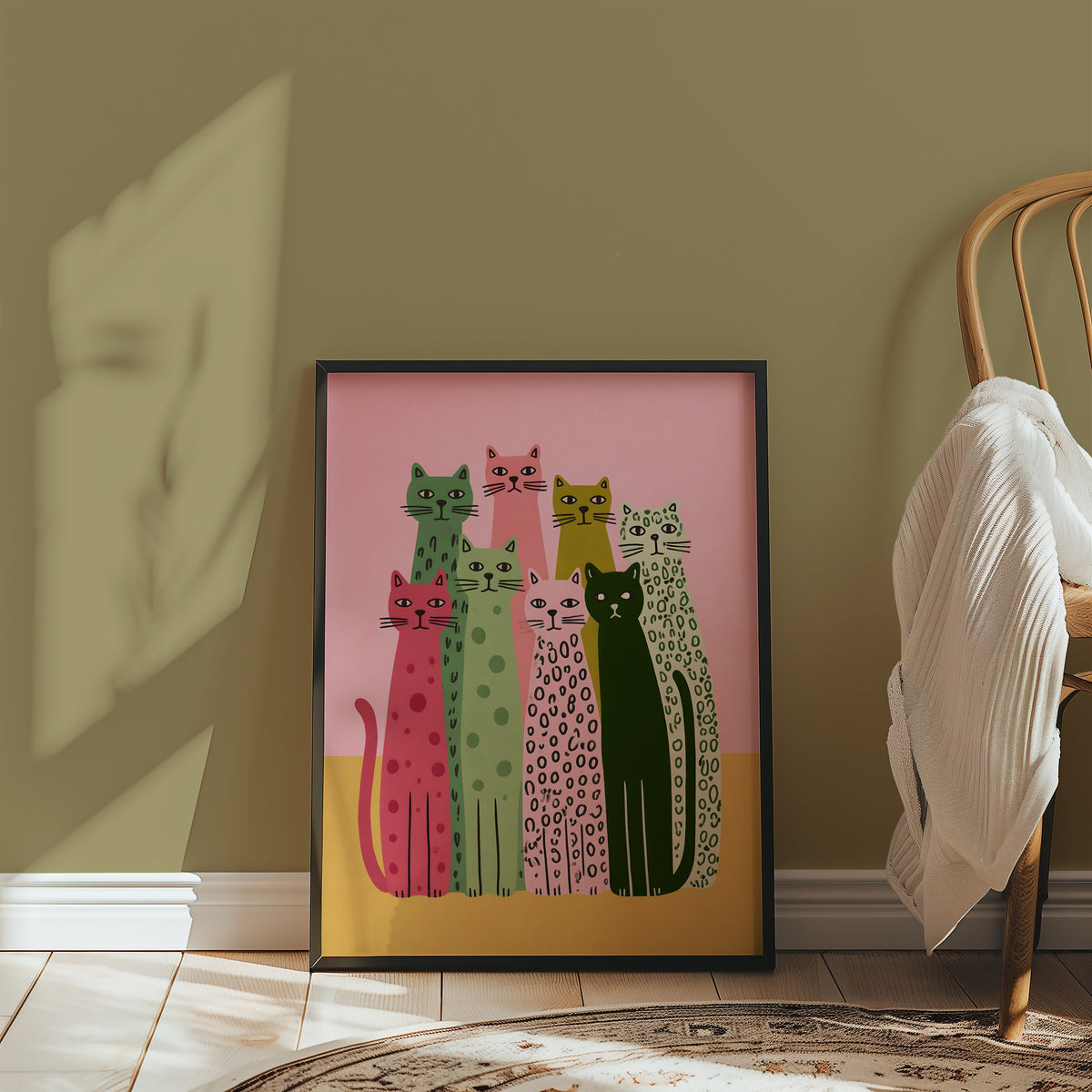 Colorful Cat Lineup Poster