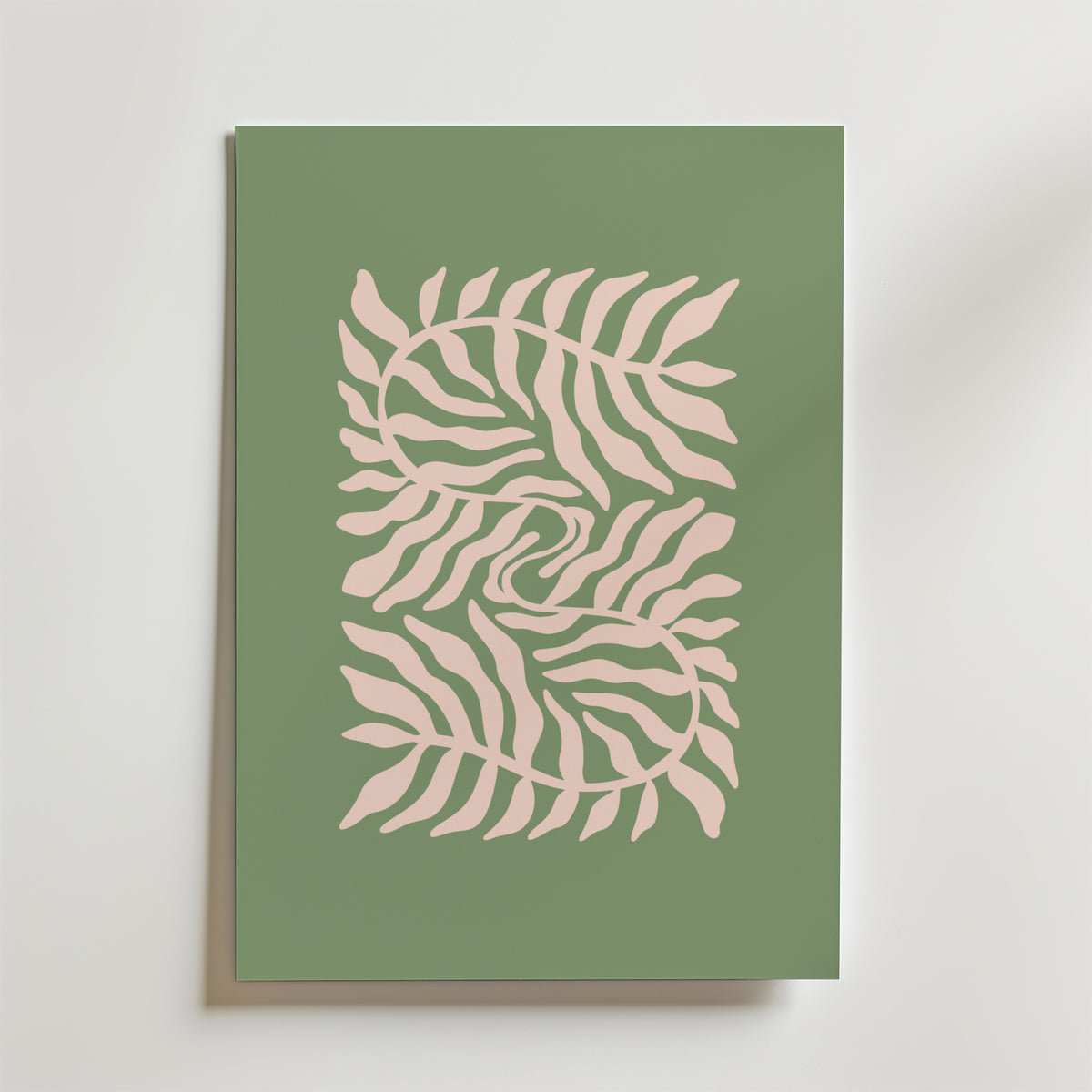 Leaf Swirl – stilfullt konsttryck från Bozetto, tryckt på matt finpapper i hög tryckkvalitet