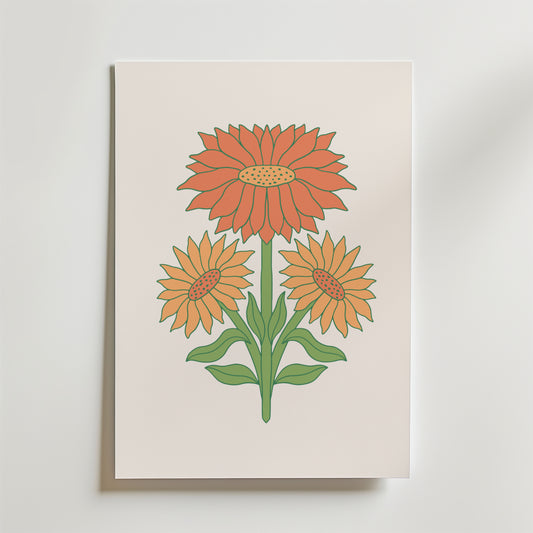 Sunburst Blooms Poster