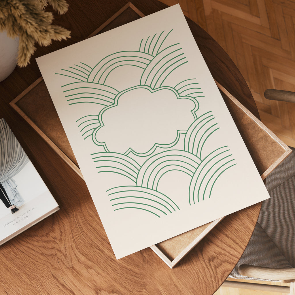 Green Cloud Harmony poster visad rakt fram – Bozetto affisch i hög tryckkvalitet