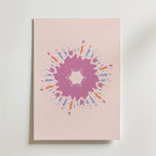 Pink Paintburst Energy – stilfullt konsttryck från Bozetto, tryckt på matt finpapper