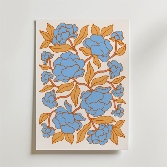 Blue Blossoms Poster
