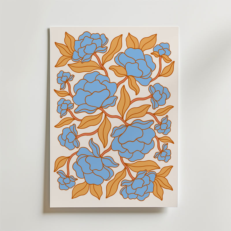 Blue Blossoms Poster